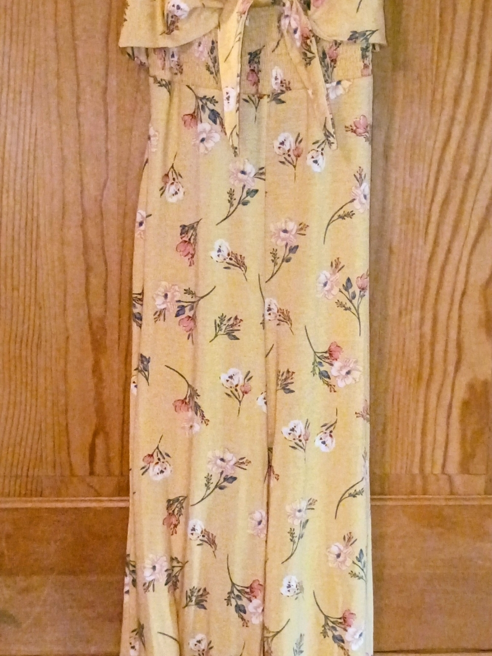 Yellow Floral Open Back Romper